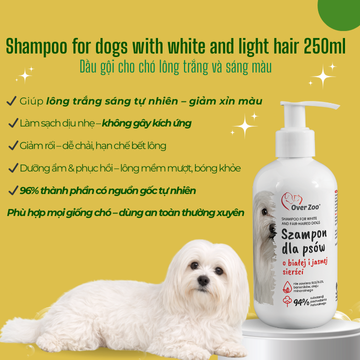 Shampoo For Dogs With White Or Light Coat 250ml - Sữa Tắm Cho Chó Lông Trắng Và Sáng Màu