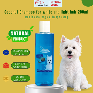 Coconut Shampoo For White & Light Coated Dogs 200ml - Dành Cho Chó Lông Màu Trắng Và Sáng