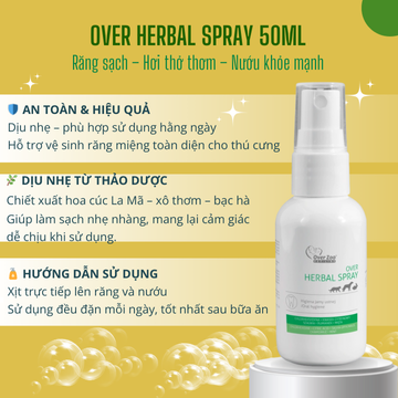 Over Herbal Spray 50ml - Răng sạch – Hơi thở thơm – Nướu khỏe mạnh