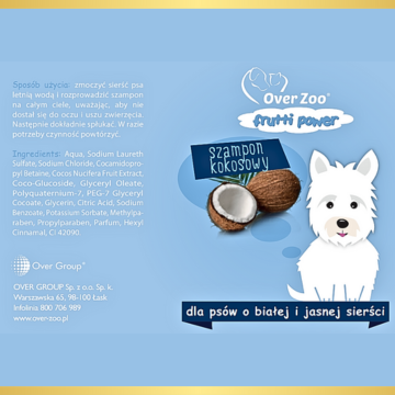 Coconut Shampoo For White & Light Coated Dogs 200ml - Dành Cho Chó Lông Màu Trắng Và Sáng