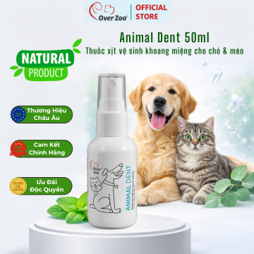 Animal Dent 50ml - Xịt vệ sinh răng miệng cho chó & mèo ngừa mảng bám – giảm hôi miệng